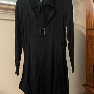 Kensie Black Long Sleeve Dress with Lace Detail